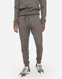Wool and cashmere knit jogging pants
