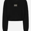 Wool and cashmere round-neck sweater with logo tag