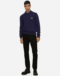 Wool and cashmere round-neck sweater