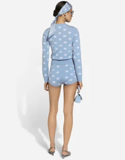 Wool and silk high-waisted panties with DG logo inlay