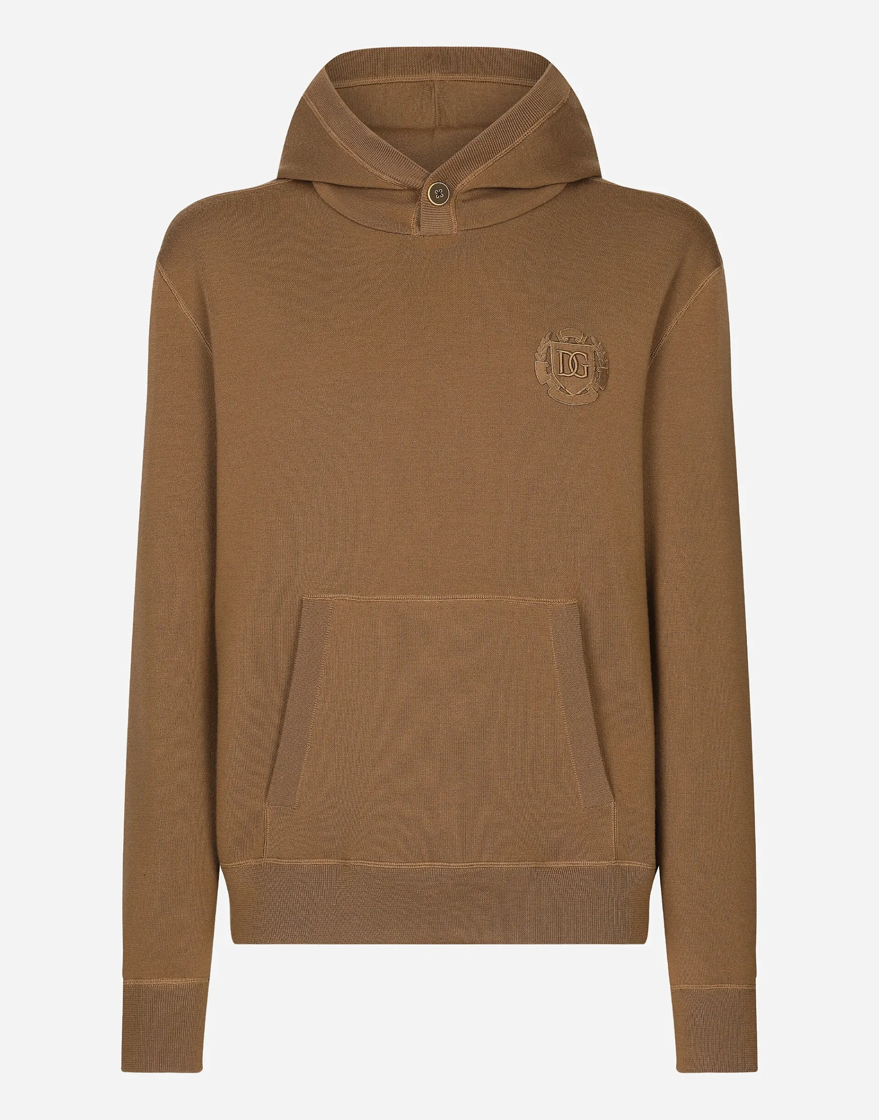 Wool and silk hoodie with DG patch