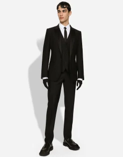 Wool and silk Martini-fit tuxedo suit