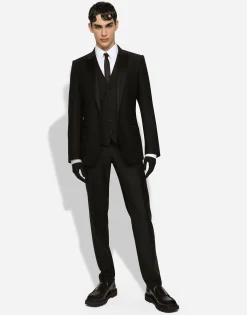 Wool and silk Martini-fit tuxedo suit