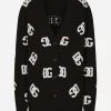 Wool cardigan with DG inlay