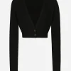 Wool cardigan with plunging necklace