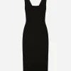 Wool crepe midi dress