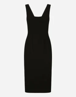 Wool crepe midi dress