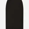 Wool crepe midi pencil skirt