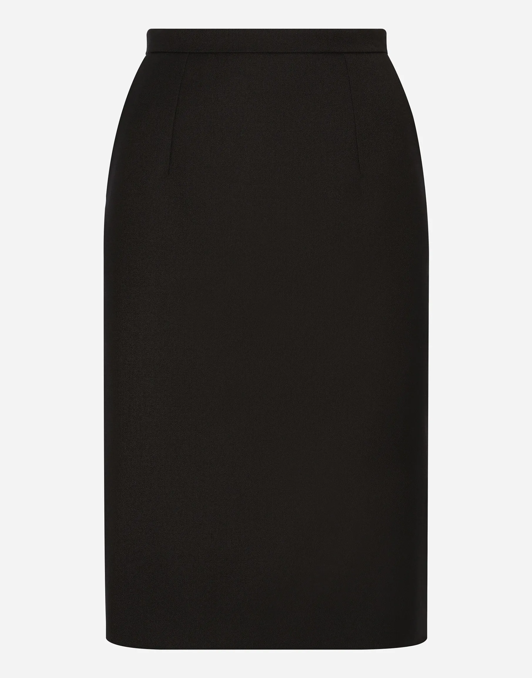 Wool crepe midi pencil skirt