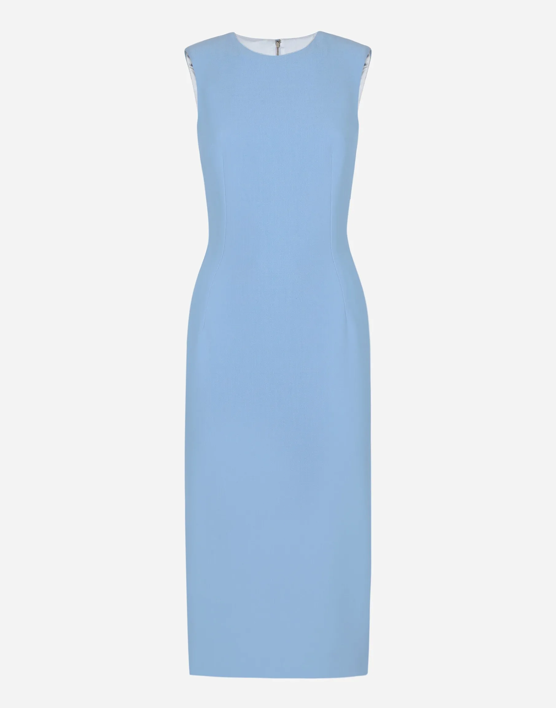 Wool crêpe calf-length sheath dress