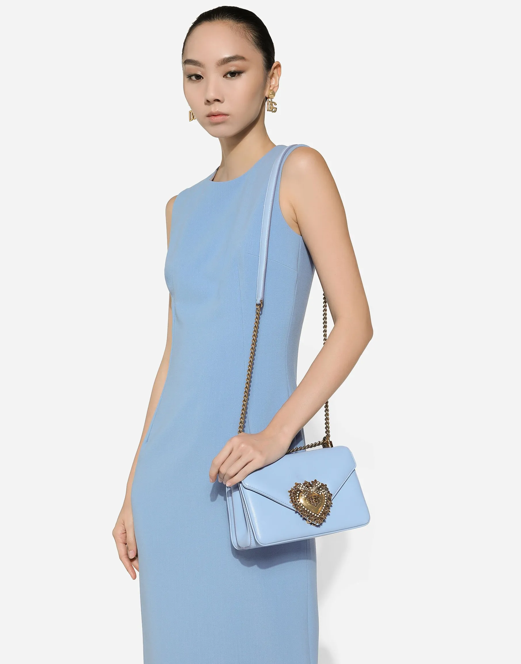 Wool crêpe calf-length sheath dress