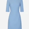 Wool crêpe midi fit-and-flare dress