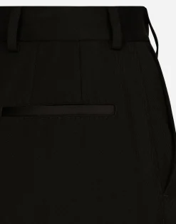 Wool gabardine cigarette pants