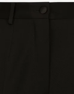 Wool gabardine cigarette pants