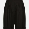 Wool gabardine shorts