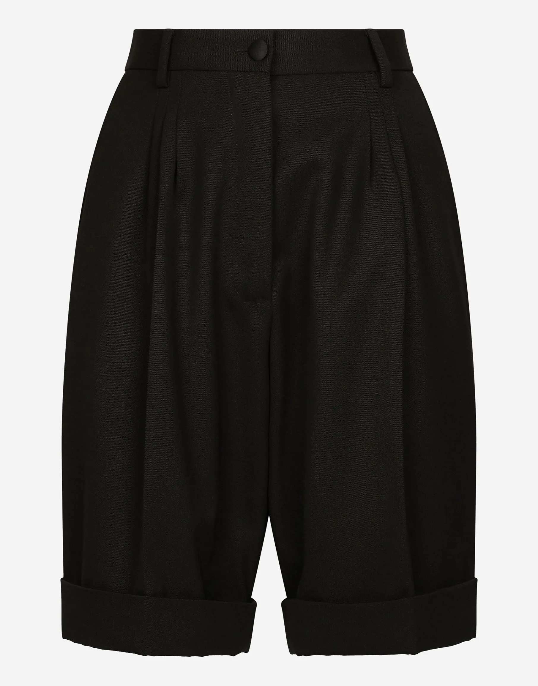 Wool gabardine shorts