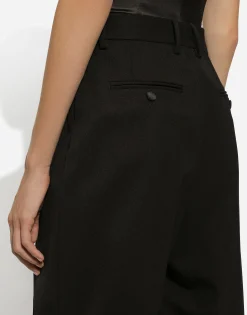Wool gabardine shorts