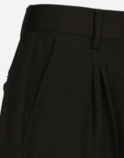 Wool gabardine shorts