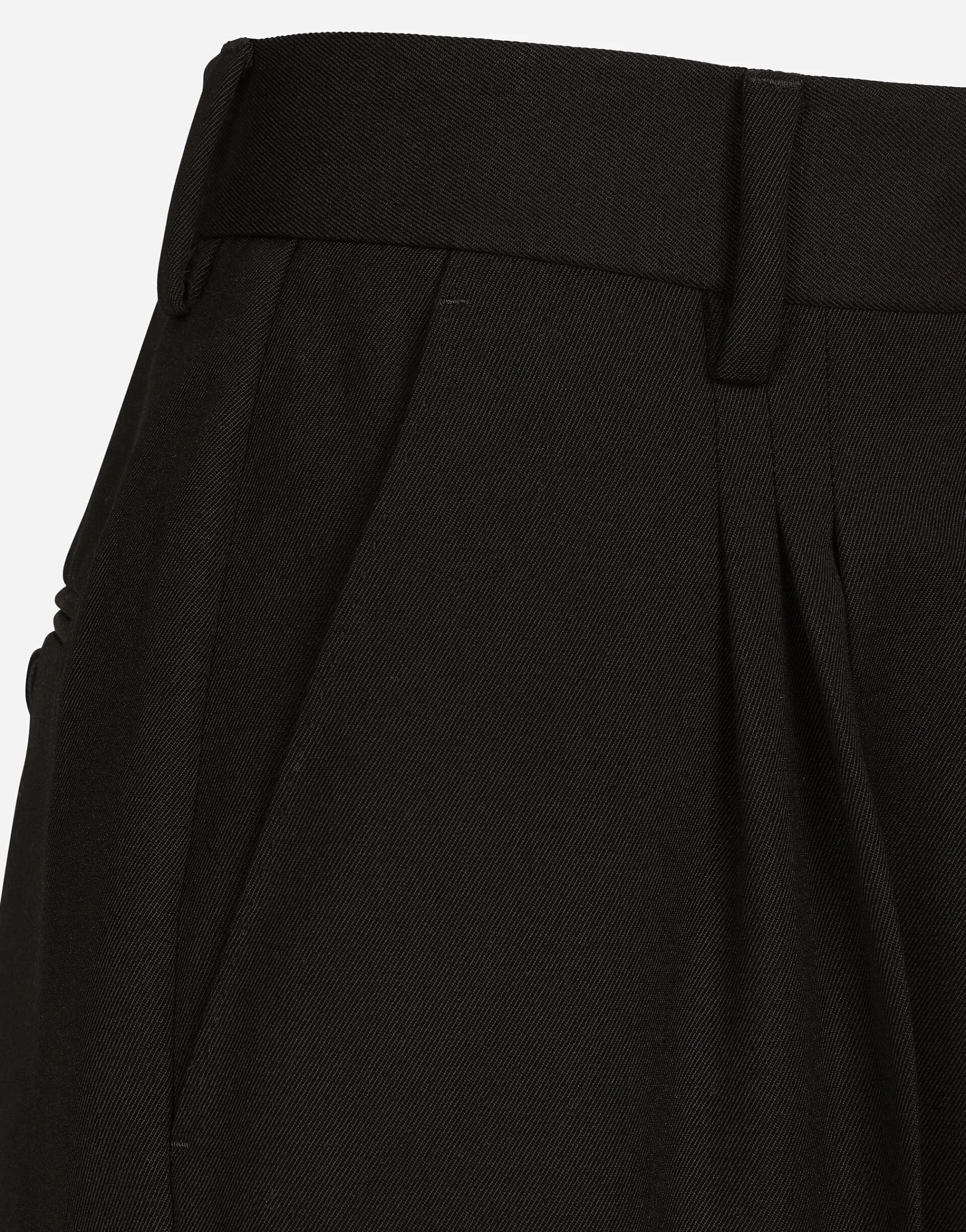 Wool gabardine shorts