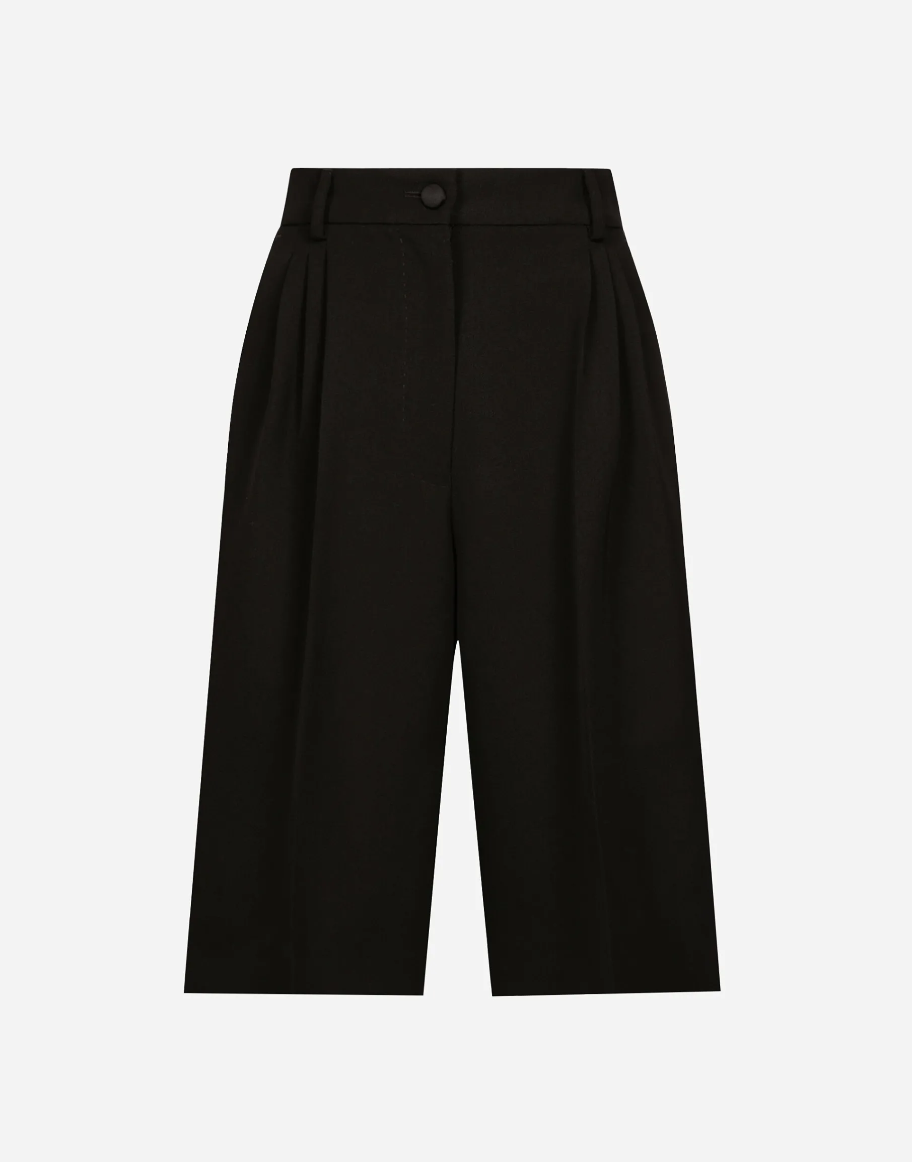Wool gabardine tuxedo Bermuda shorts