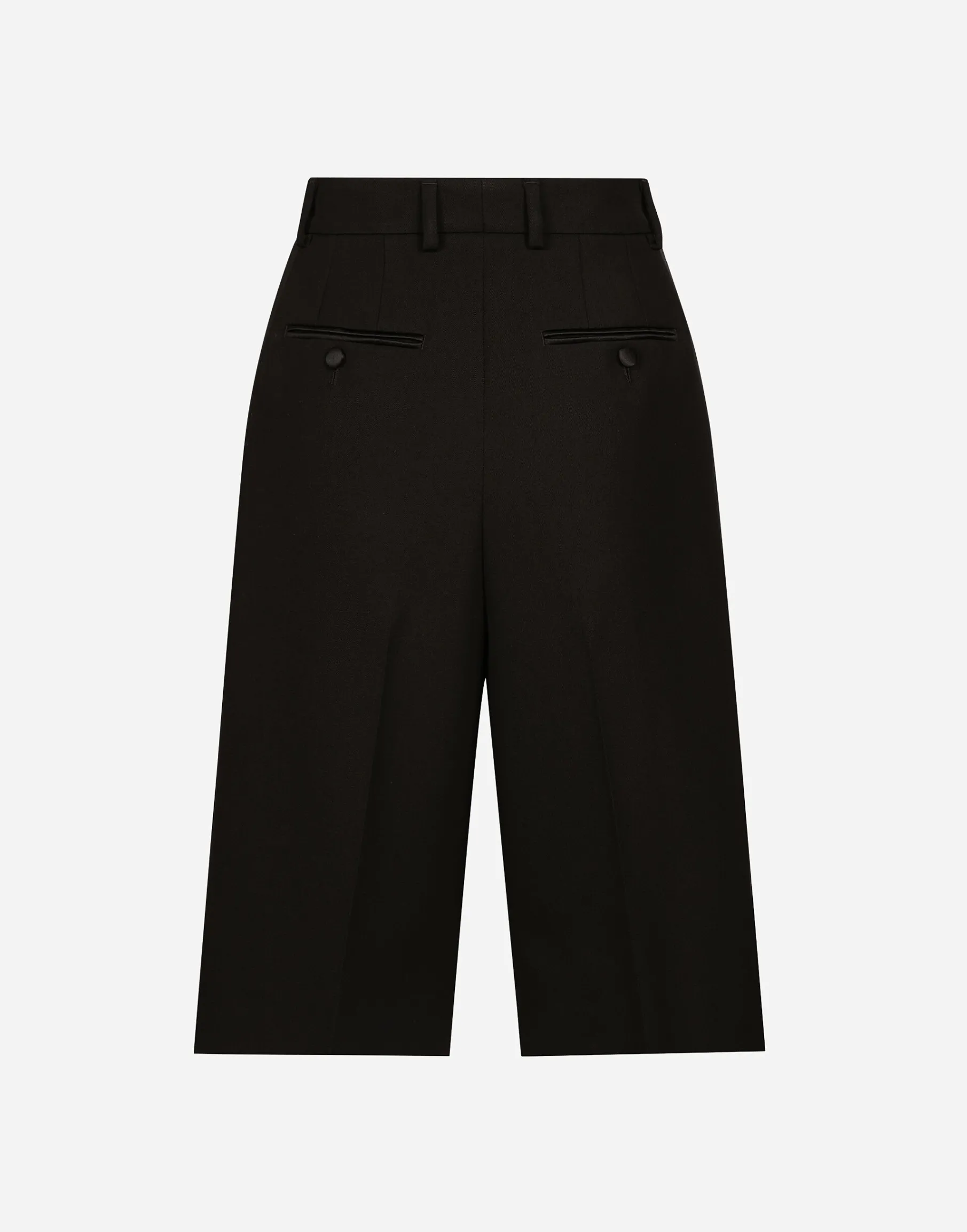 Wool gabardine tuxedo Bermuda shorts