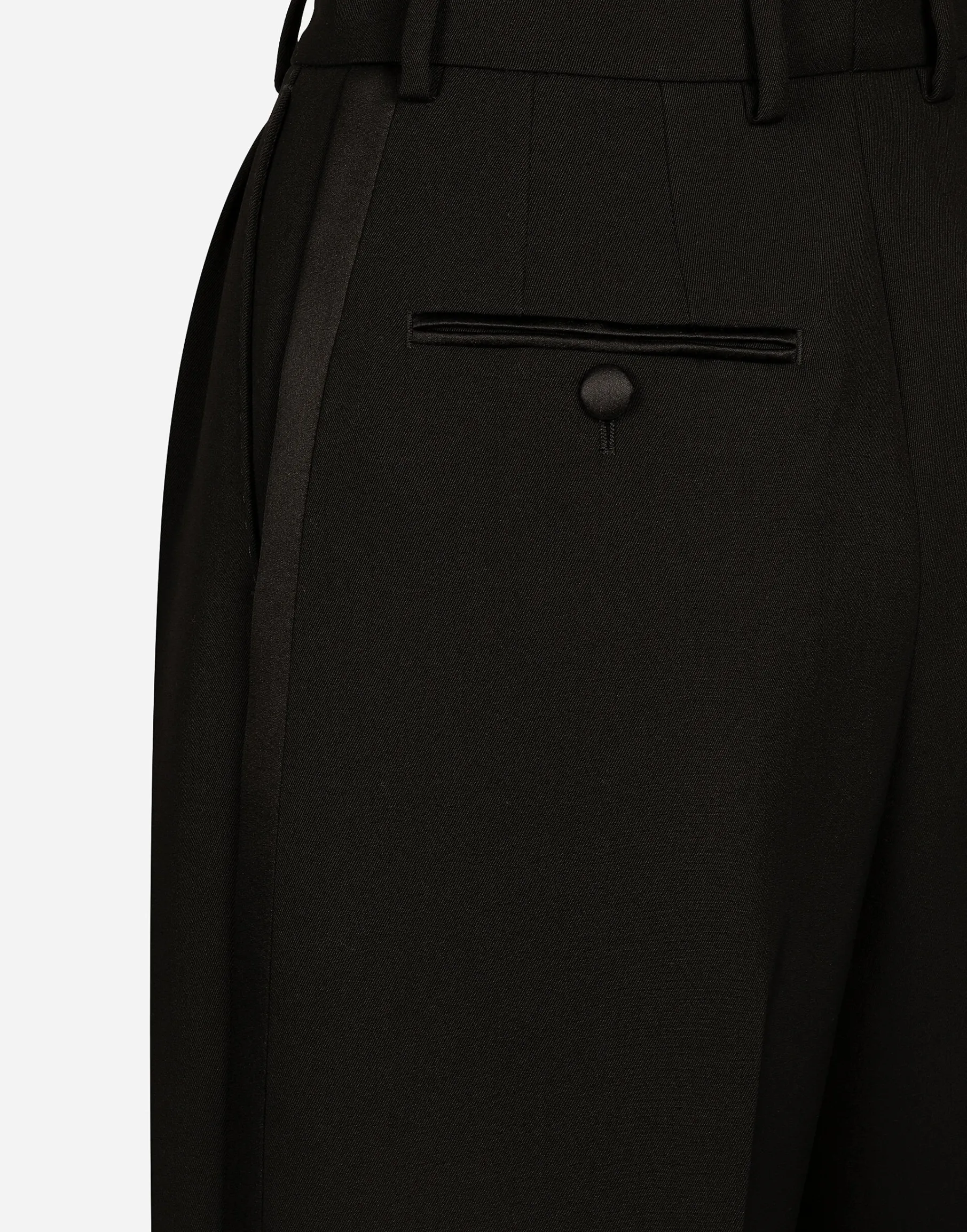 Wool gabardine tuxedo Bermuda shorts