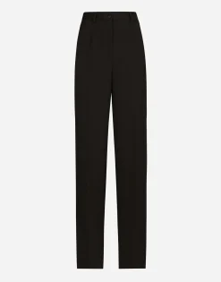 Wool gabardine tuxedo pants