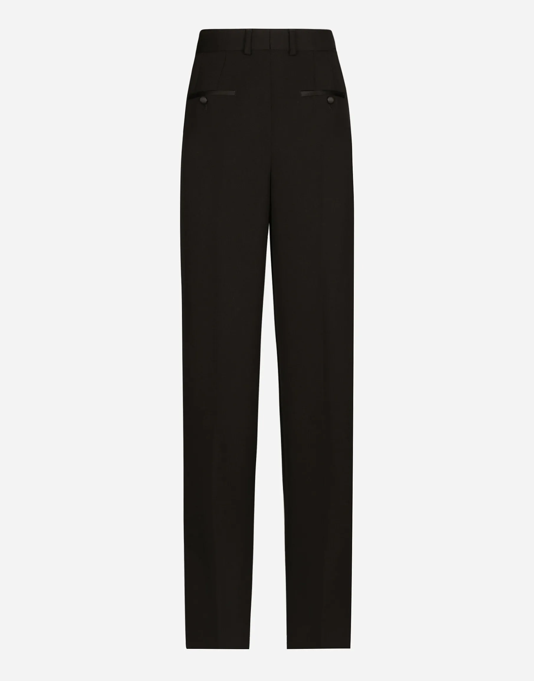 Wool gabardine tuxedo pants