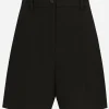 Wool gabardine tuxedo shorts