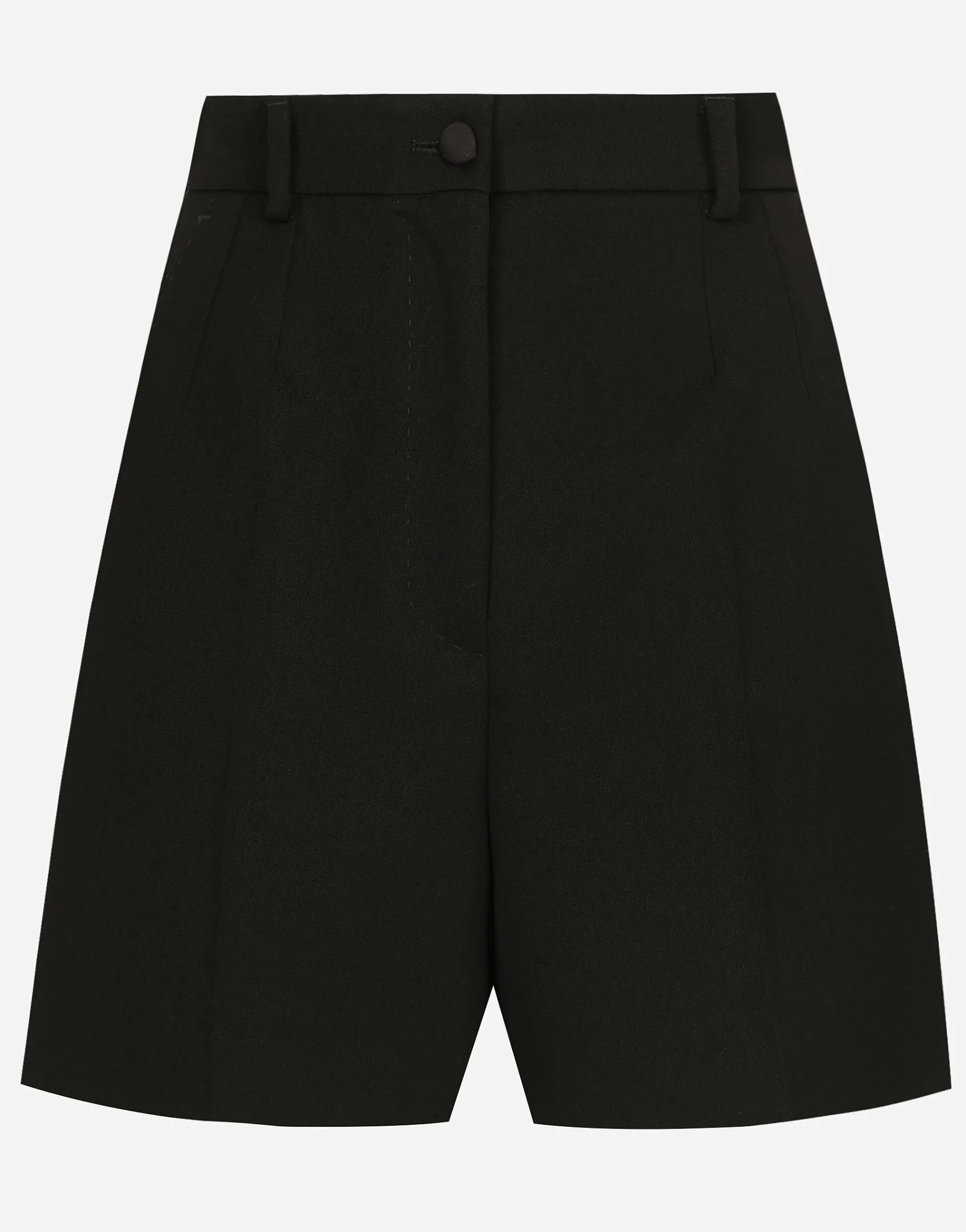 Wool gabardine tuxedo shorts