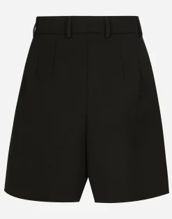 Wool gabardine tuxedo shorts