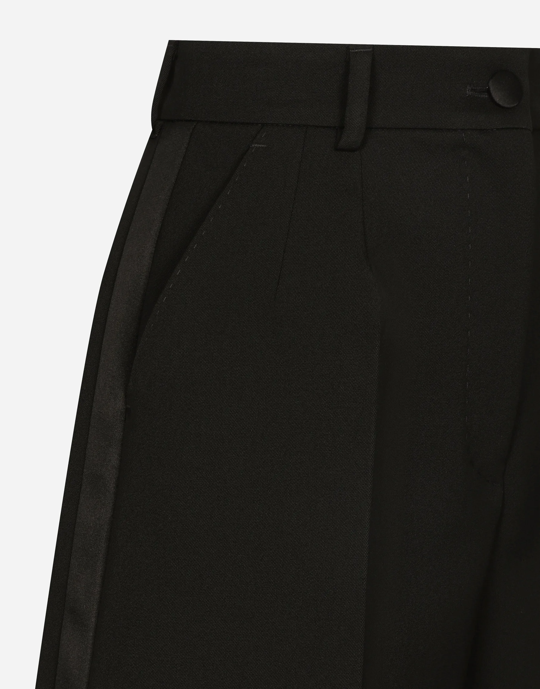 Wool gabardine tuxedo shorts