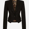 Wool jacquard Spencer jacket with all-over DG logo