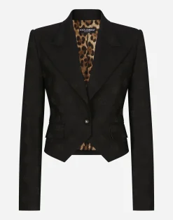 Wool jacquard Spencer jacket with DG logo