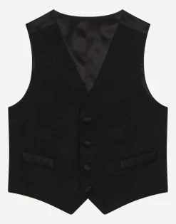 Wool jacquard vest with DG logo