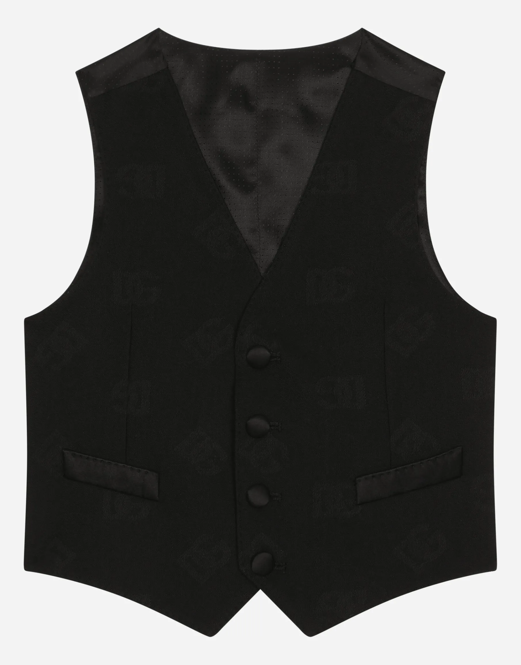 Wool jacquard vest with DG logo