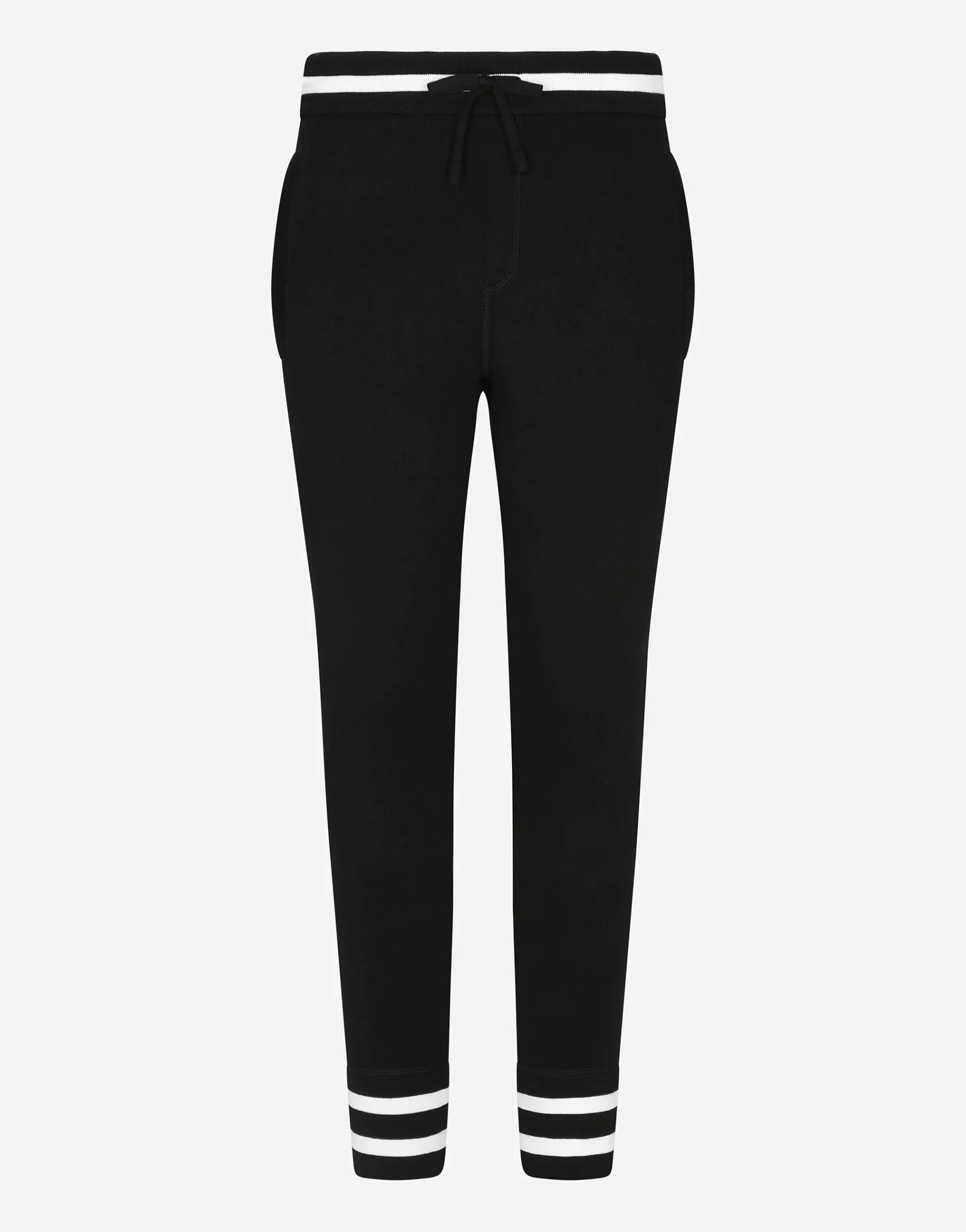 Wool jogging pants with embroidery