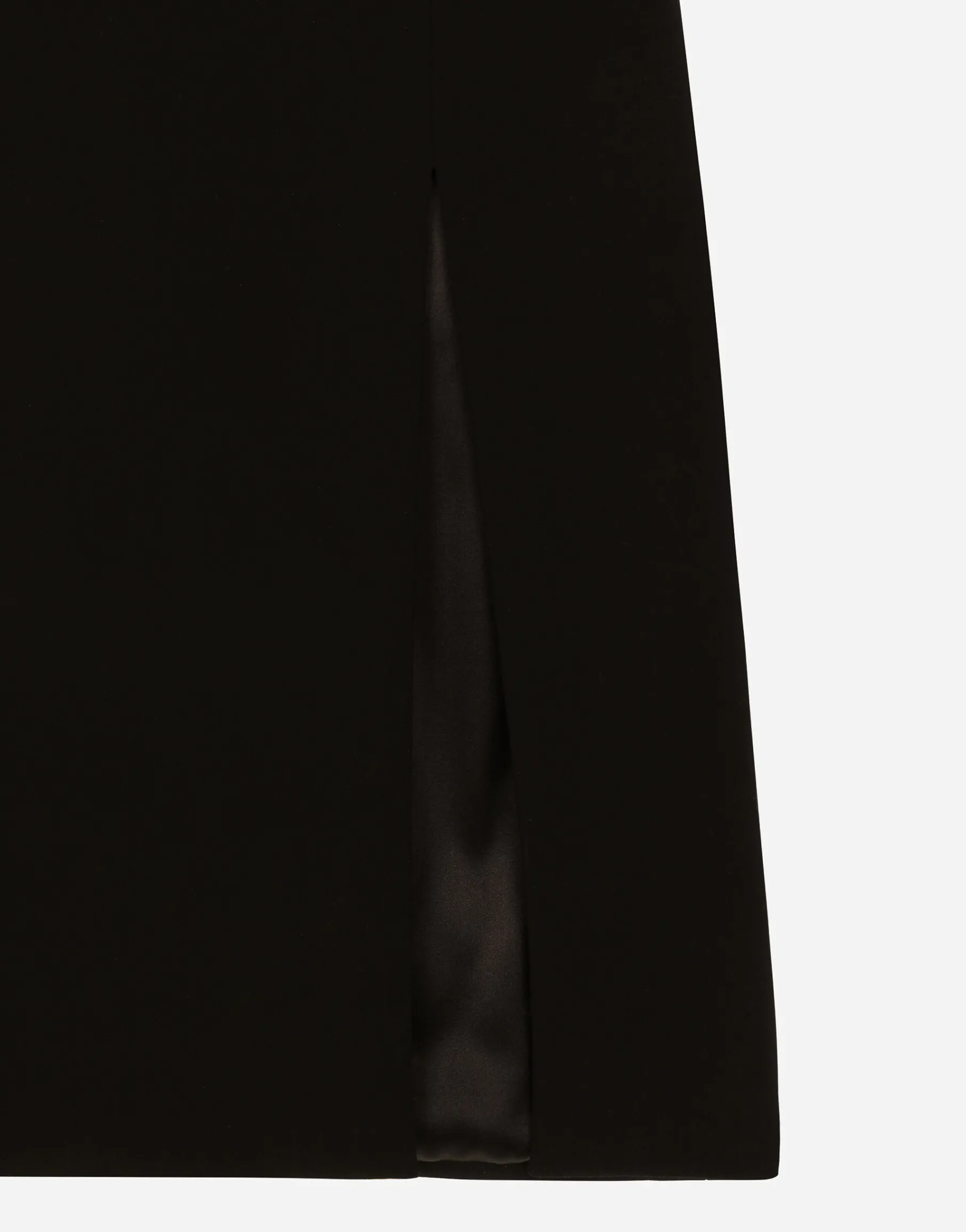 Wool midi pencil skirt with satin waistband