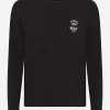 Wool round-neck sweater with embroidery