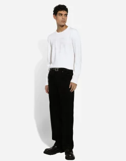 Wool round-neck sweater with DG logo