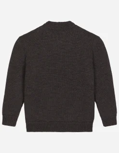 Wool round-neck sweater with flocked DG logo