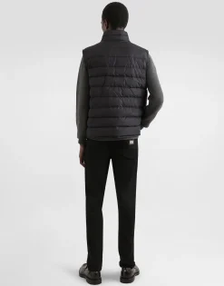Wool round-neck sweater with branded tag