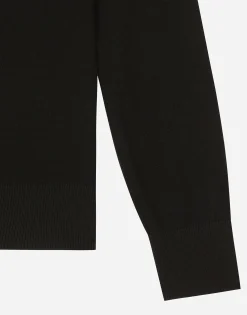 Wool round-neck sweater with raised DG logo