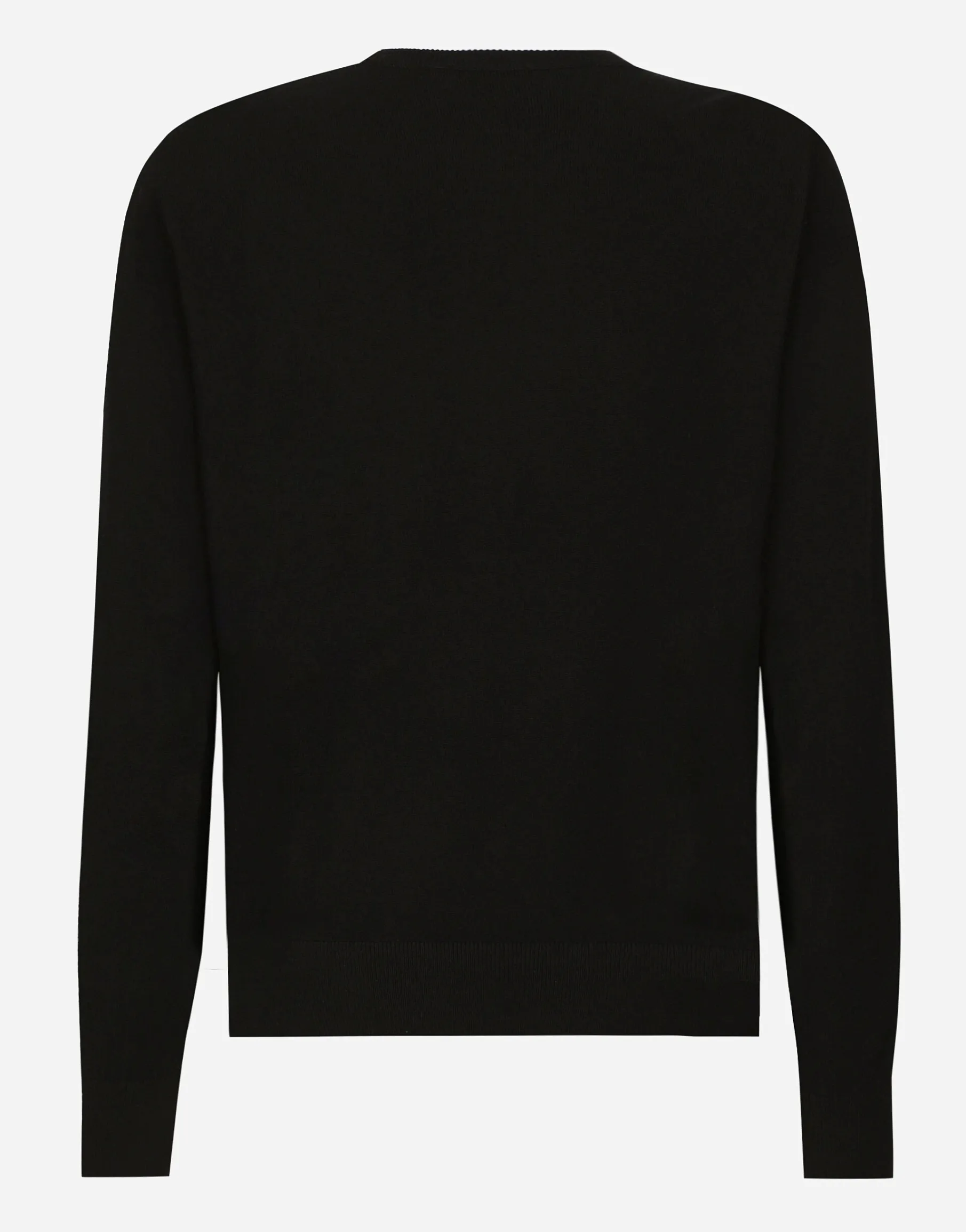 Wool round-neck sweater with raised DG logo