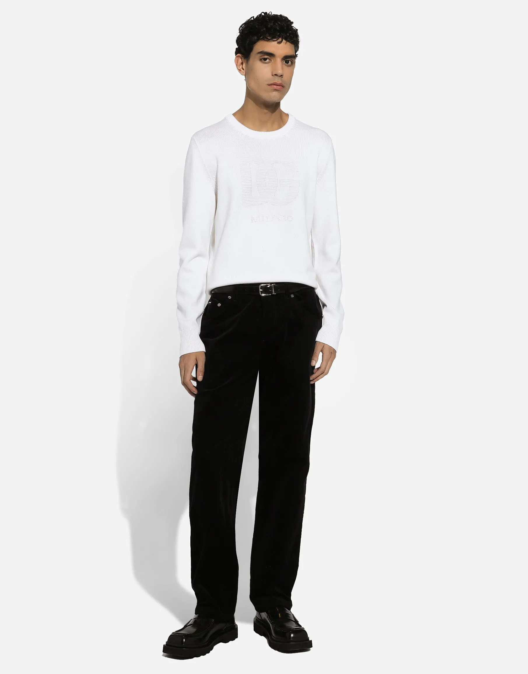Wool round-neck sweater with DG logo