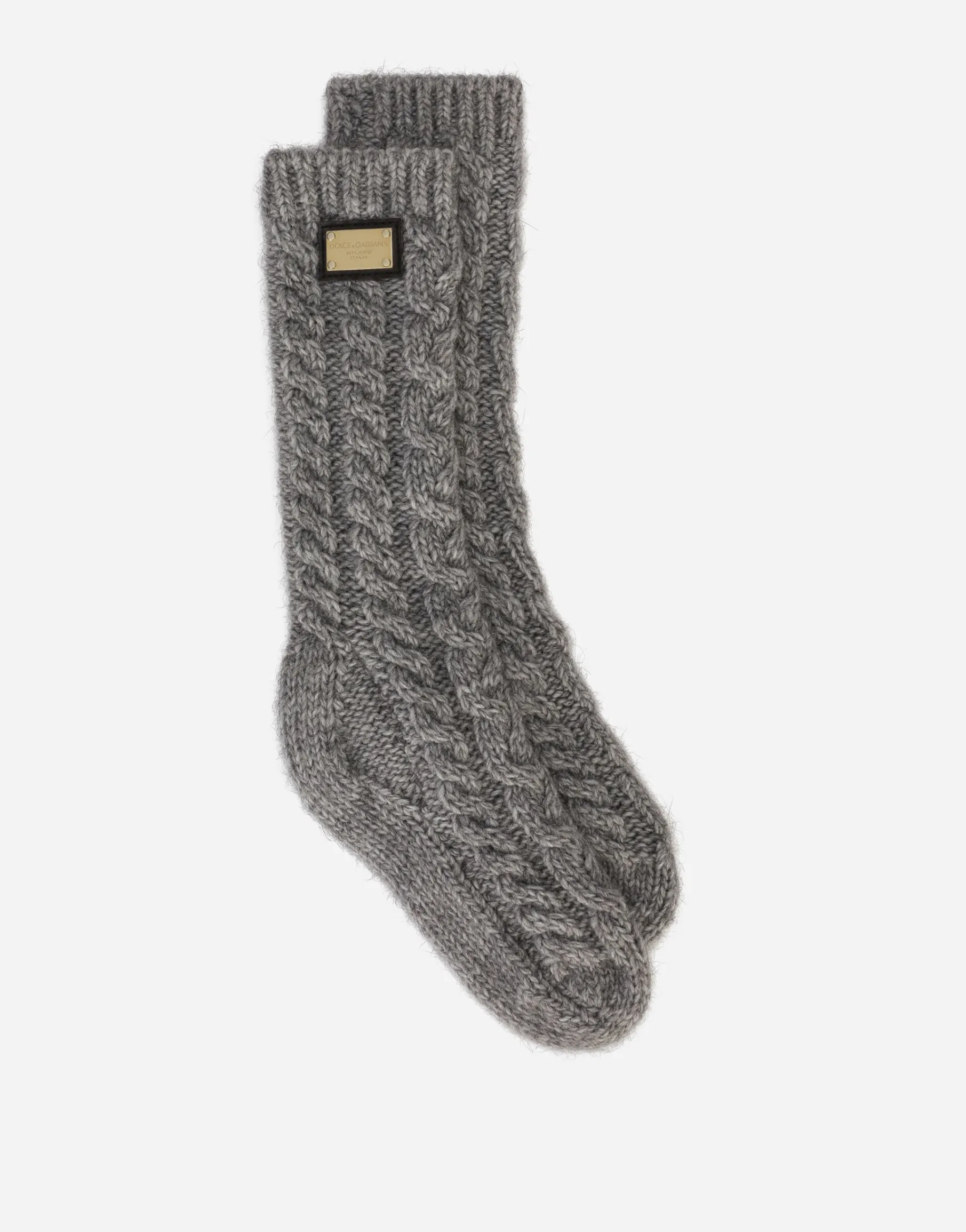 Wool socks with logo tag