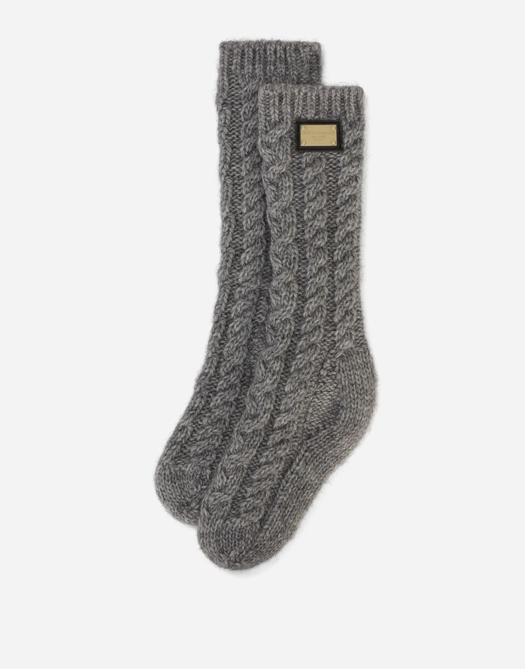 Wool socks with logo tag