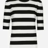 Wool sweater in inlaid stripes