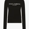 Wool sweater with Dolce&Gabbana logo inlay