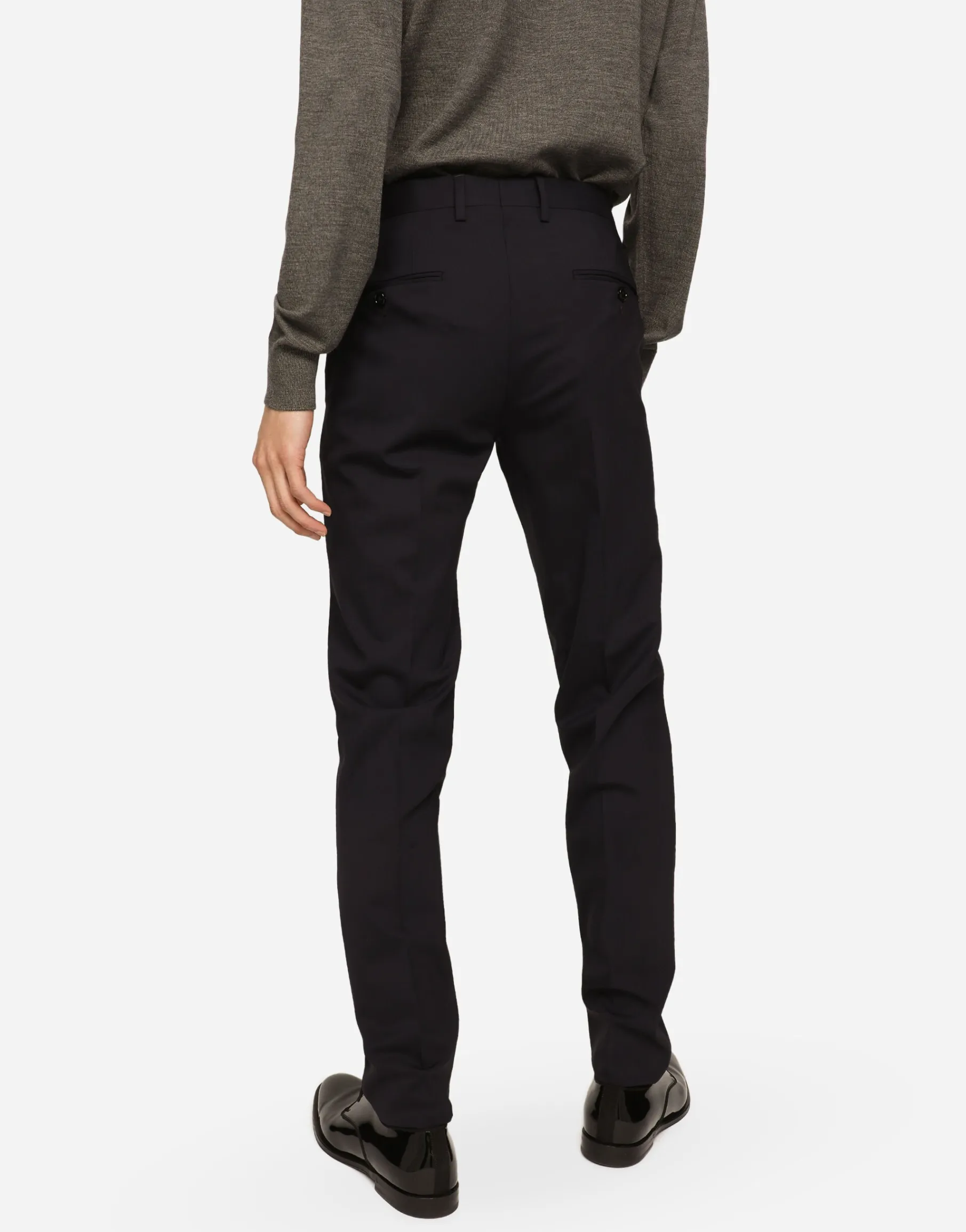 Wool turtle-neck sweater with branded tag